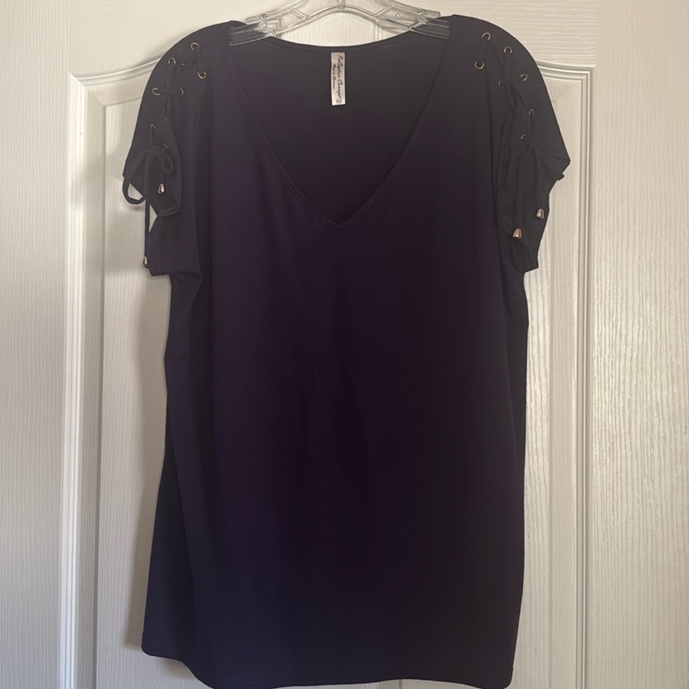 Dark purple short sleeve top XL